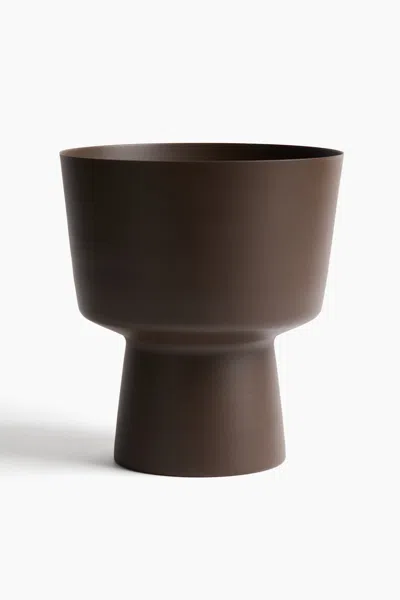 H&m Metal Plant Pot In Brown