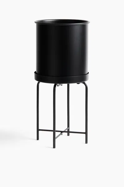 H&m Metal Plant Pot With Stand In Black