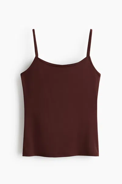 H&m Microfiber Camisole Top In Brown