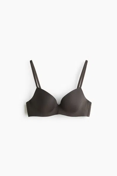 H&m Microfiber Push-up Bra In Brown