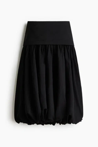 H&m Midi Balloon Skirt In Black