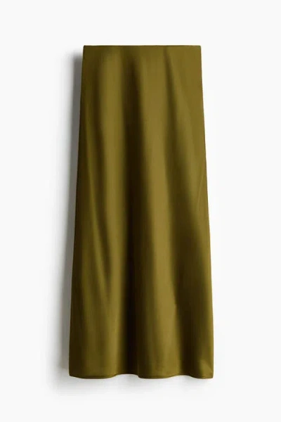 H&m Midi Skirt In Green