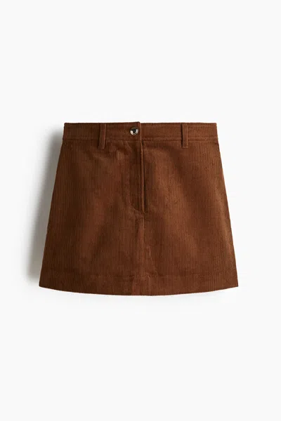 H&m Mini Skirt In Brown