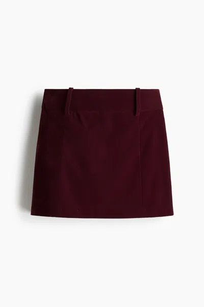 H&m Mini Skirt In Burgundy