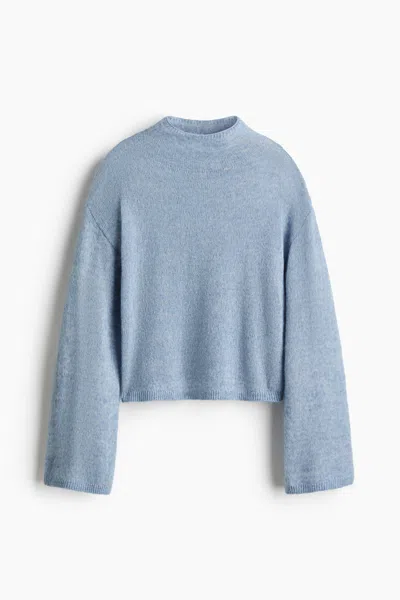 H&m Mock Turtleneck Sweater In Blue
