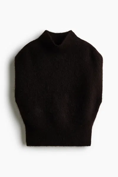 H&m Mock Turtleneck Sweater Vest In Black