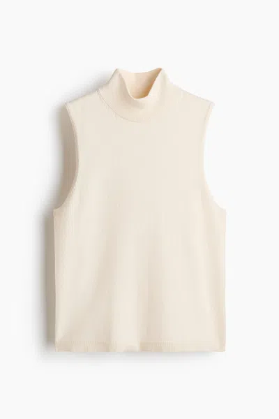 H&m Mock Turtleneck Sweater Vest In Neutral