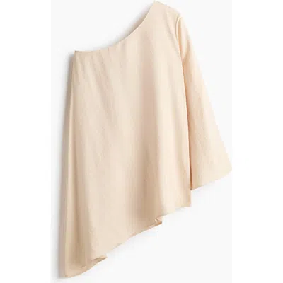 H&m Modal-blend One-shoulder Top In Brown