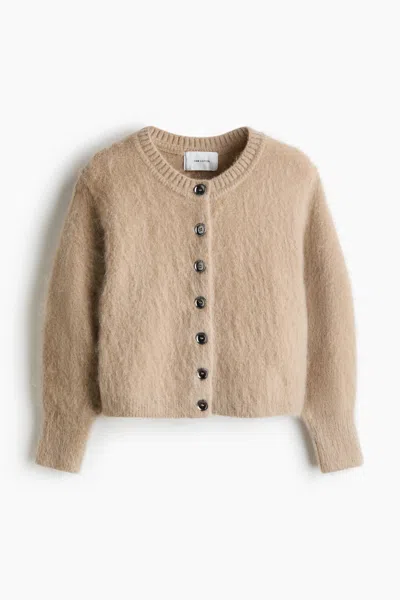 H&m Mohair-blend Cardigan In Neutral