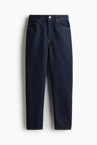 H&m Mom Slim-fit High-waist Ankle Jeans In Blue