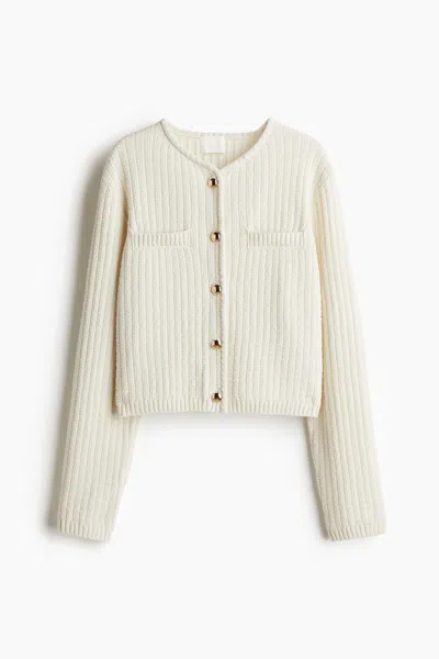 H&m Moss-knit Cardigan In Neutral