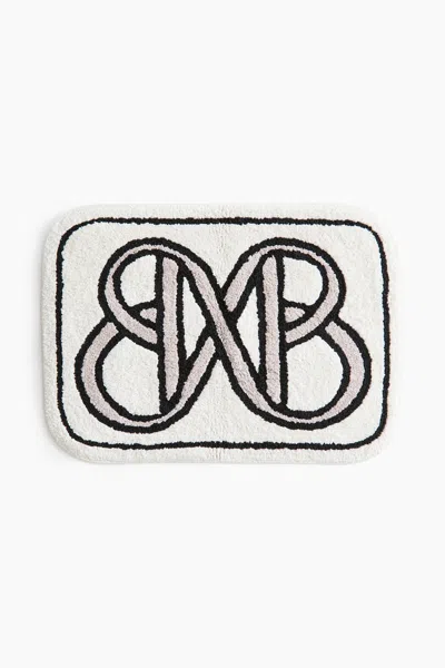 H&m Motif-detail Bath Mat In White