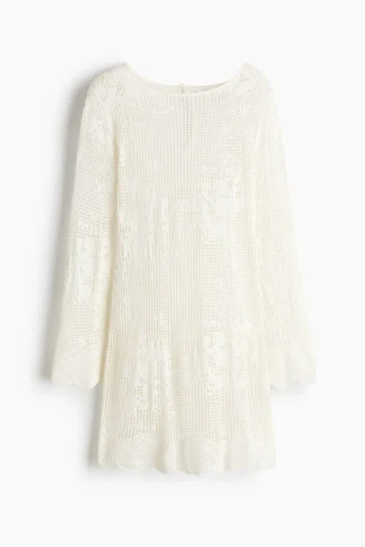 H&m Motif-detail Crochet-look Dress In Multi