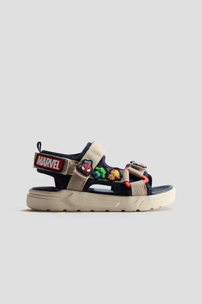 H&m Kids' Motif-detail Sandals In Navy Blue/marvel Comics