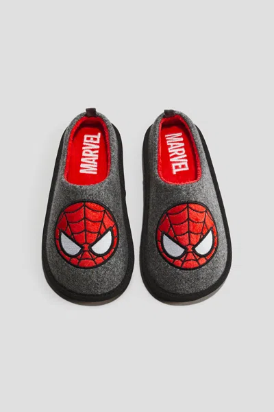 H&m Kids' Motif-detail Slippers In Gray