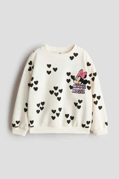 H&m Kids'  Motif-detail Sweatshirt In White