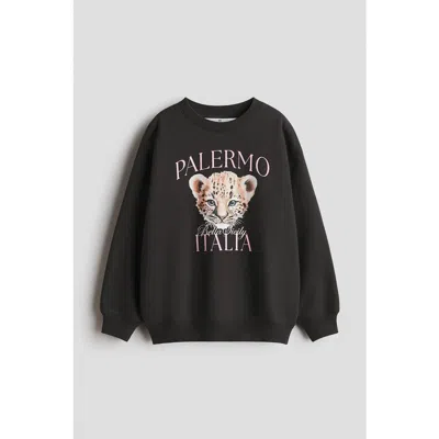 H&m Kids'  Motif-detail Sweatshirt In Black
