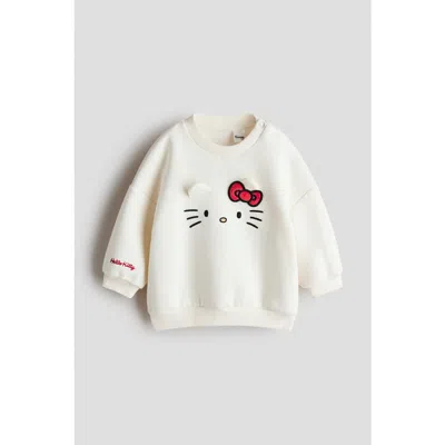 H&m Babies'  Motif-detail Sweatshirt In White