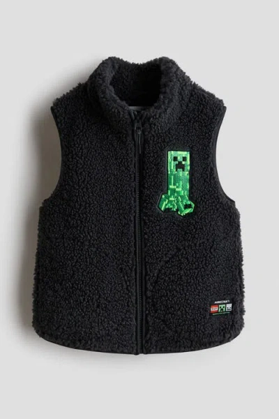 H&m Kids'  Motif-detail Teddy Gilet In Blue