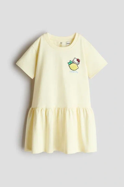 H&m Kids'  Motif-detail T-shirt Dress In Yellow