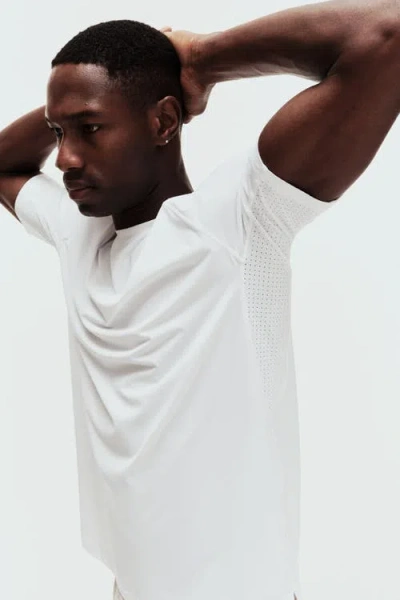 H&m Muscle Fit Sports T-shirt With Coolmove In White