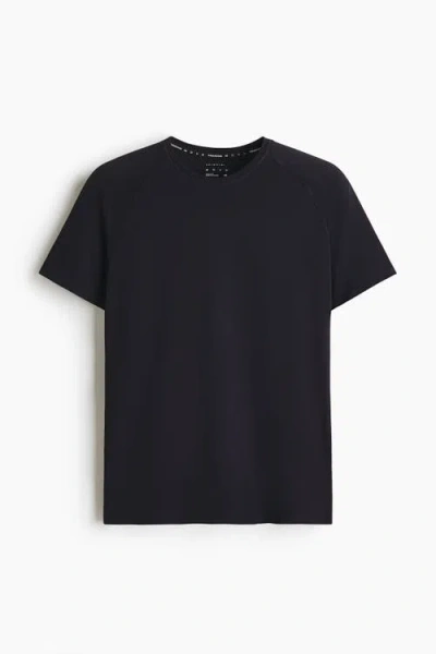 H&m Muscle Fit Sports T-shirt With Drymove In Blue
