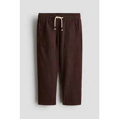 H&m Kids'  Muslin Drawstring Trousers In Brown