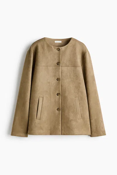 H&m Napped Jacket In Neutral
