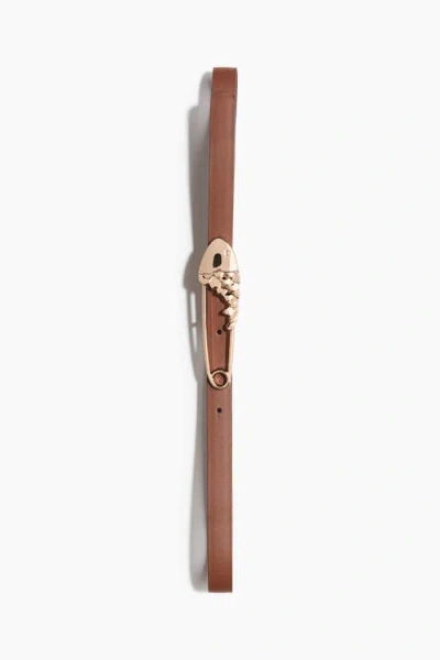 H&m Narrow Belt In Burgundy