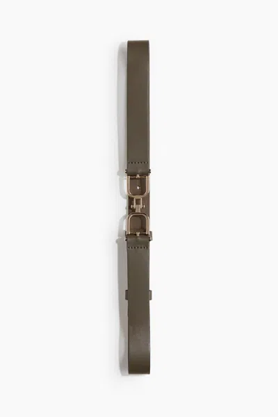 H&m Narrow Belt In Dark Gray