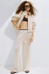 H&m Net Drawstring Trousers In White