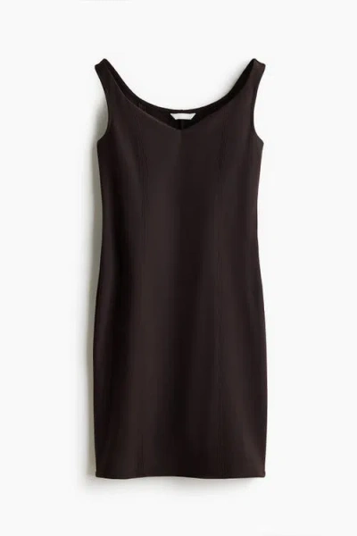 H&m Off-the-shoulder Jersey Dress In Brown