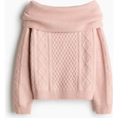 H&m Off-the-shoulder Jumper In Pink