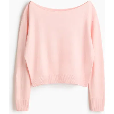 H&m Off-the-shoulder Jumper In Pink