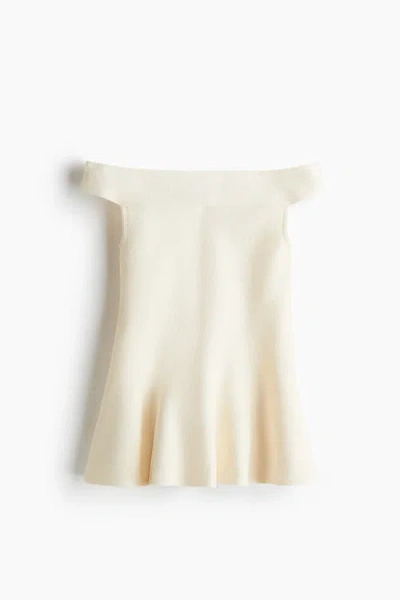 H&m Off-the-shoulder Peplum Top In White