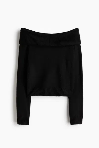 H&m Off-the-shoulder Sweater In Black