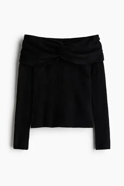 H&m Off-the-shoulder Sweater In Black