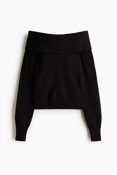 H&m Off-the-shoulder Sweater In Black