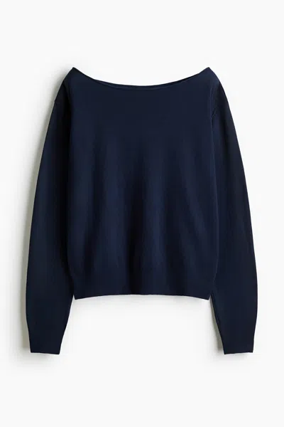 H&m Off-the-shoulder Sweater In Blue