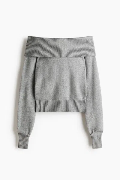 H&m Off-the-shoulder Sweater In Gray