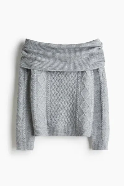 H&m Off-the-shoulder Sweater In Gray