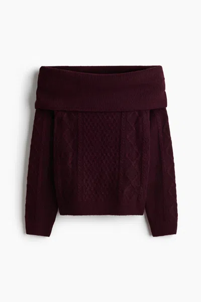 H&m Off-the-shoulder Sweater In Purple