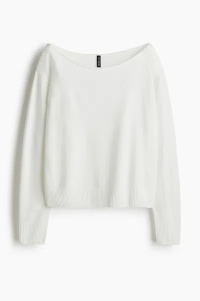 H&m Off-the-shoulder Sweater In White