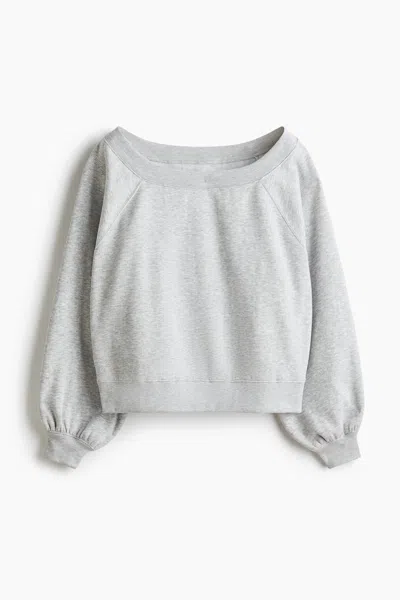 H&m Off-the-shoulder Sweatshirt In White