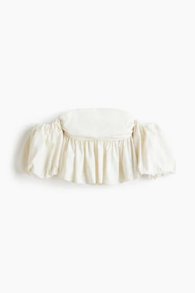 H&m Off-the-shoulder Top In Neutral