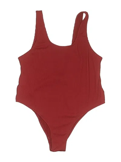 Pre-owned H&m One Piece Swimsuit In Burgundy