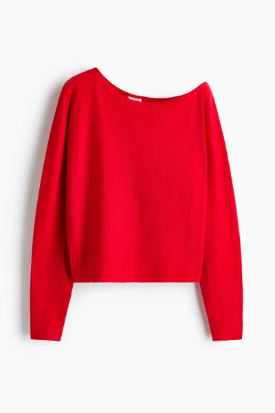 H&m One-shoulder Sweater In Red