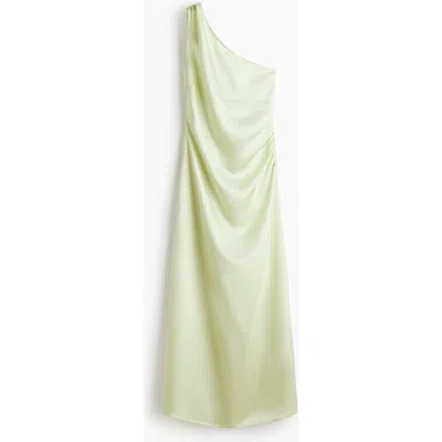 H&m One-shoulder Viscose Dress In Green