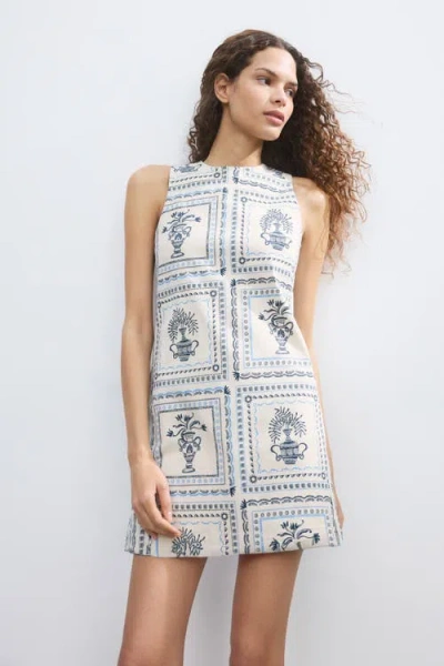 H&m Open-back Twill Dress In White