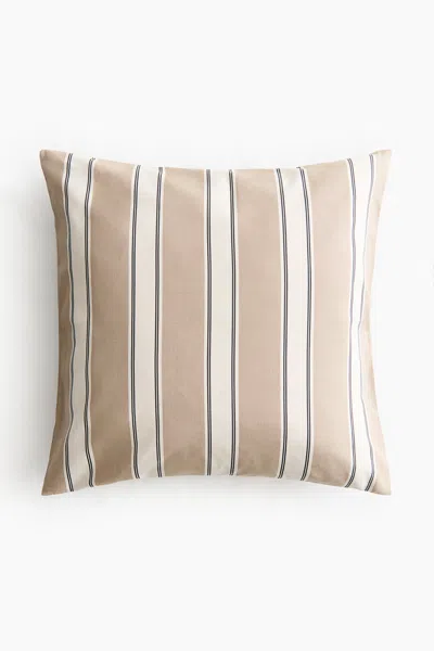 H&m Outdoor Cushion Cover In Beige/striped